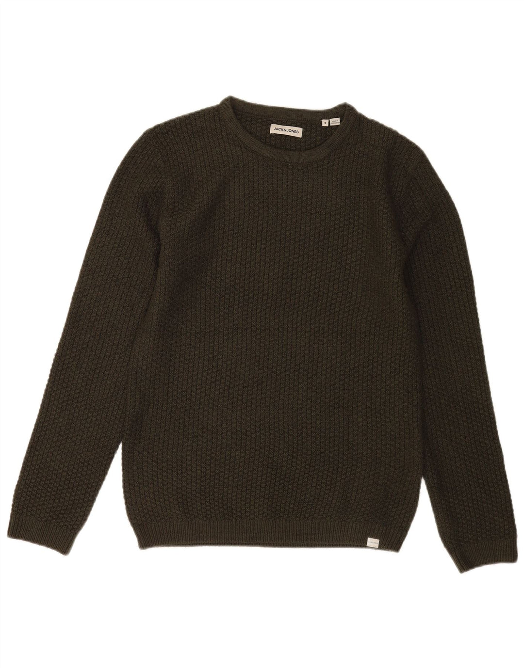 Jack & Jones Mens Crew Neck Jumper Sweater Small Khaki Acrylic