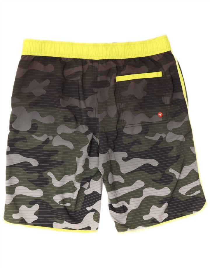 Mistral Mens Graphic Swimming Shorts Large  Green Camouflage Polyester
