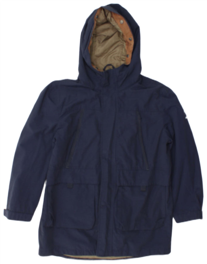 Zara Boys Hooded Windbreaker Jacket 11-12 Years Navy Blue Polyester