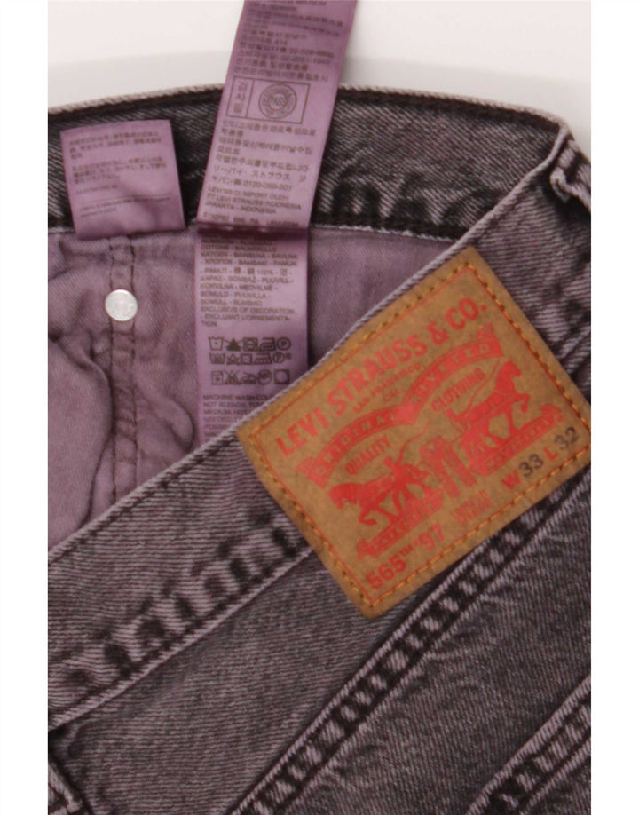 Levi's Mens 565 Straight Jeans W33 L32 Purple Cotton