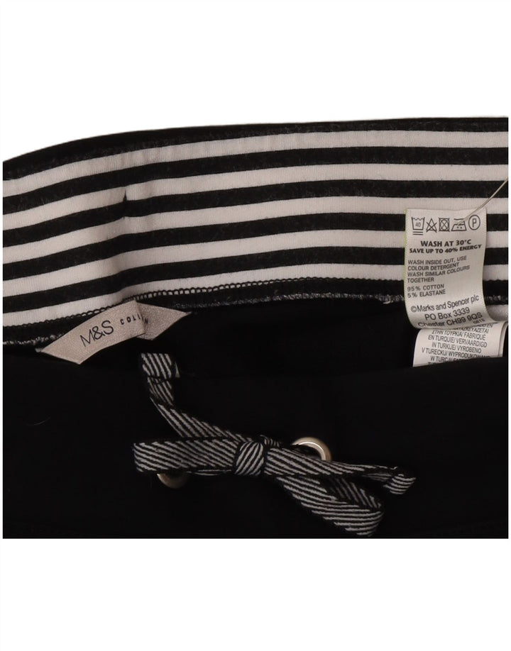 Marks & Spencer Womens Tracksuit Trousers UK 10 Small Black Cotton