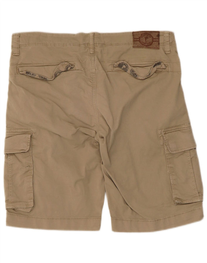 Vintage Mens Cargo Shorts W33 Medium  Beige Cotton