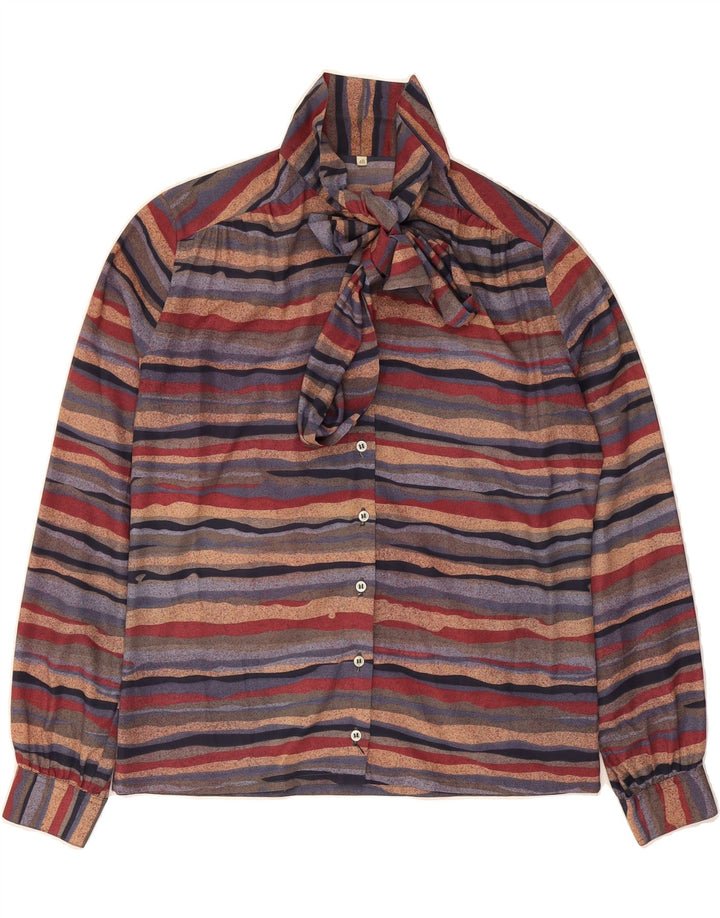 VINTAGE Womens Oversized Shirt Blouse IT 40 Small Multicoloured Striped Vintage Vintage and Second-Hand Vintage from Messina Hembry 