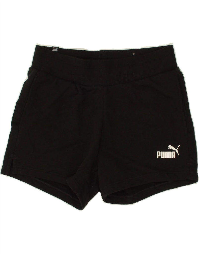 PUMA Womens Graphic Sport Shorts UK 4 XS Black Cotton Vintage Puma and Second-Hand Puma from Messina Hembry 