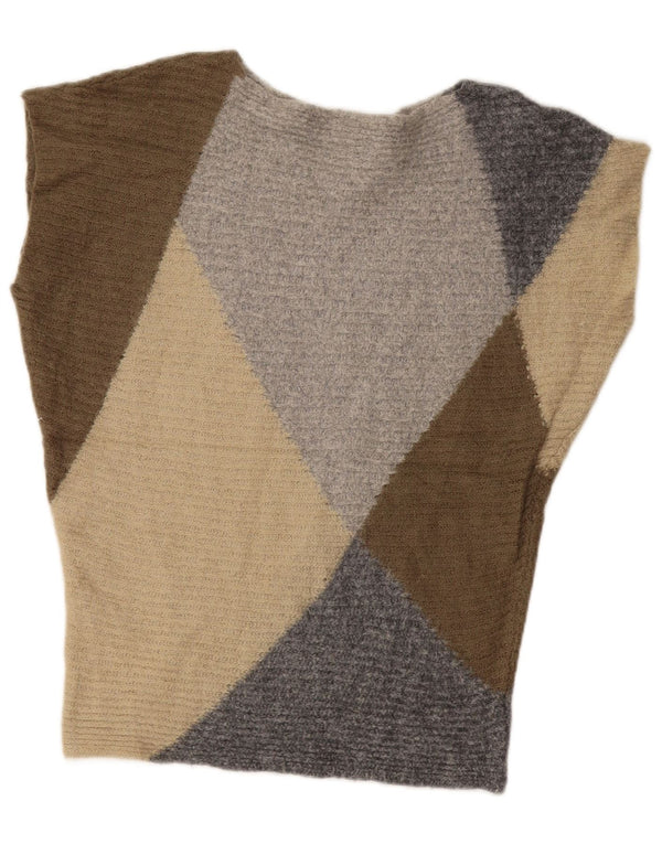 BENETTON Womens Boat Neck Jumper Sweater UK 14 Medium Multicoloured