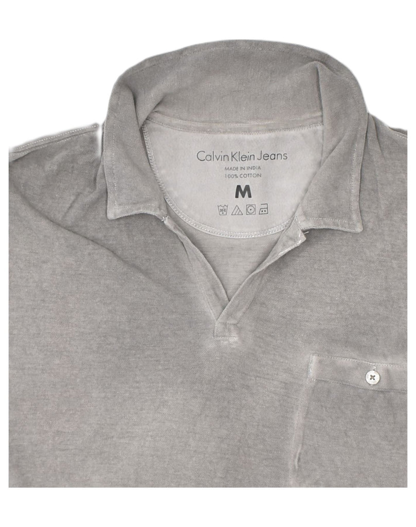 CALVIN KLEIN JEANS Mens Polo Shirt Medium Grey Cotton | Vintage Calvin Klein Jeans | Thrift | Second-Hand Calvin Klein Jeans | Used Clothing | Messina Hembry 