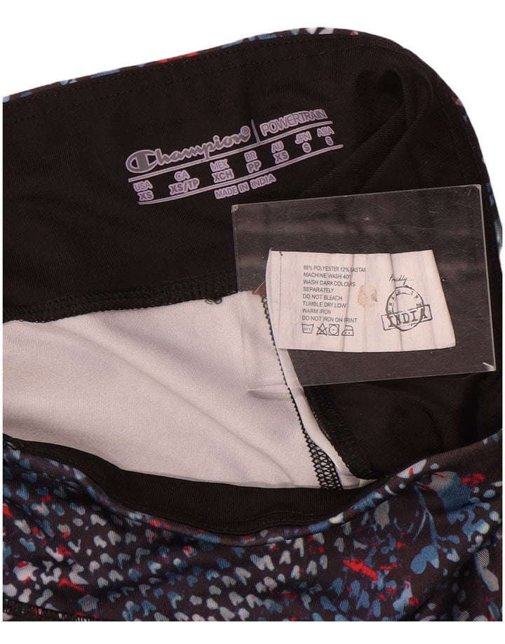 Champion Womens Abstract Pattern Leggings UK 6 XS Multicoloured Polyester