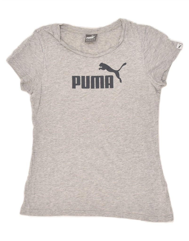 PUMA Womens Graphic T-Shirt Top UK 8 Small Grey Cotton | Vintage Puma | Thrift | Second-Hand Puma | Used Clothing | Messina Hembry 