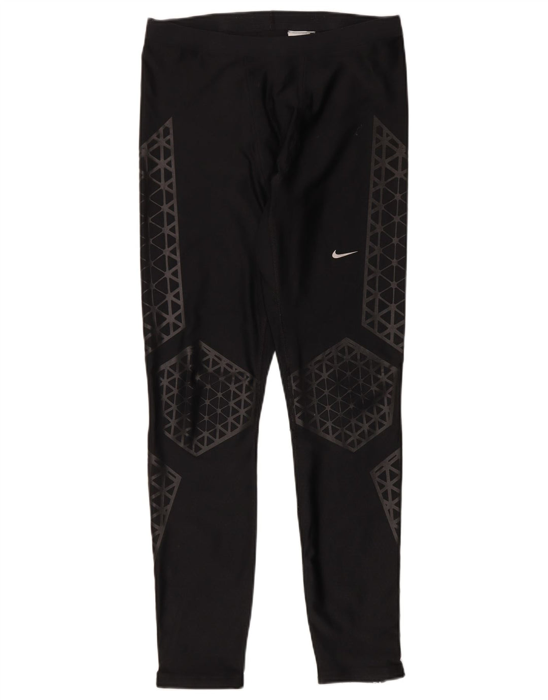 Nike Mens Dri Fit Leggings XL Black Geometric Polyester