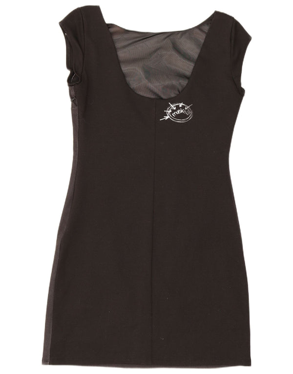 Desigual Womens Graphic Sheath Dress UK 12 Medium Black