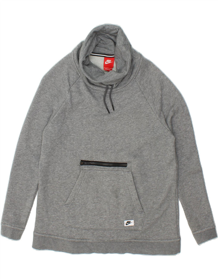 NIKE Womens Roll Neck Sweatshirt Jumper UK 10 Small Grey Cotton Vintage Nike and Second-Hand Nike from Messina Hembry 