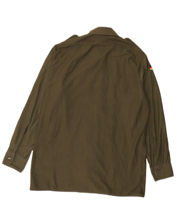Vintage Mens Military Shirt Size 41/42 Large Khaki Polyester Army