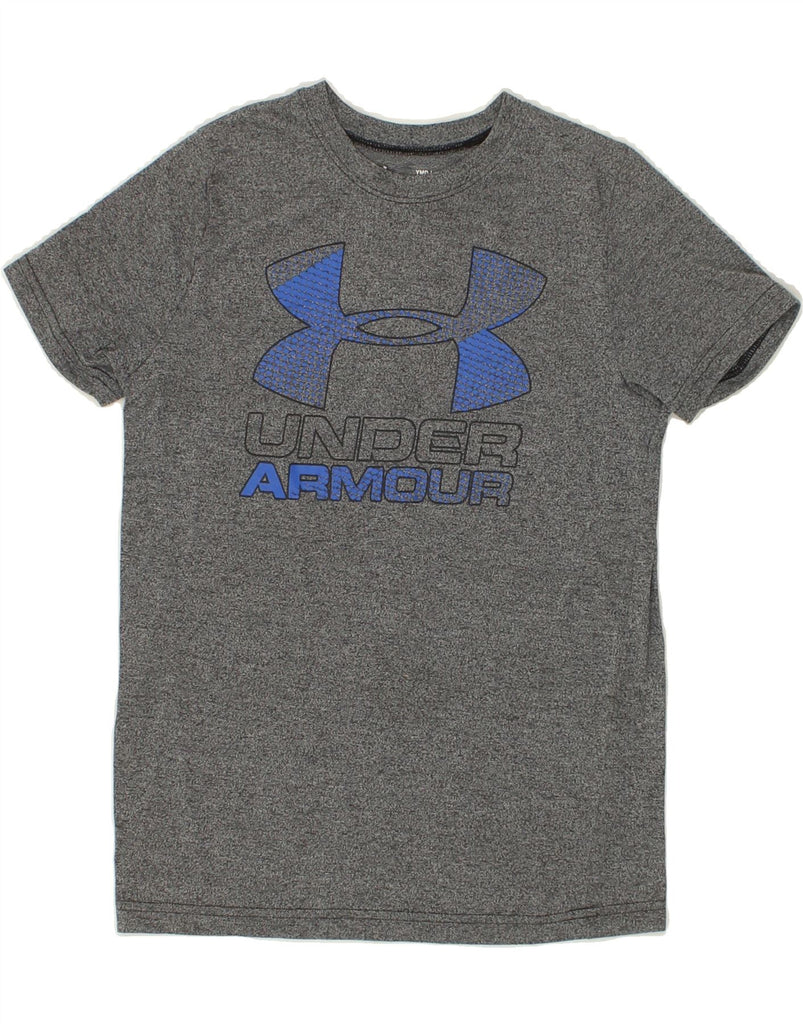 UNDER ARMOUR Boys Heat Gear Graphic T-Shirt Top 10-11 Years Medium Grey | Vintage Under Armour | Thrift | Second-Hand Under Armour | Used Clothing | Messina Hembry 