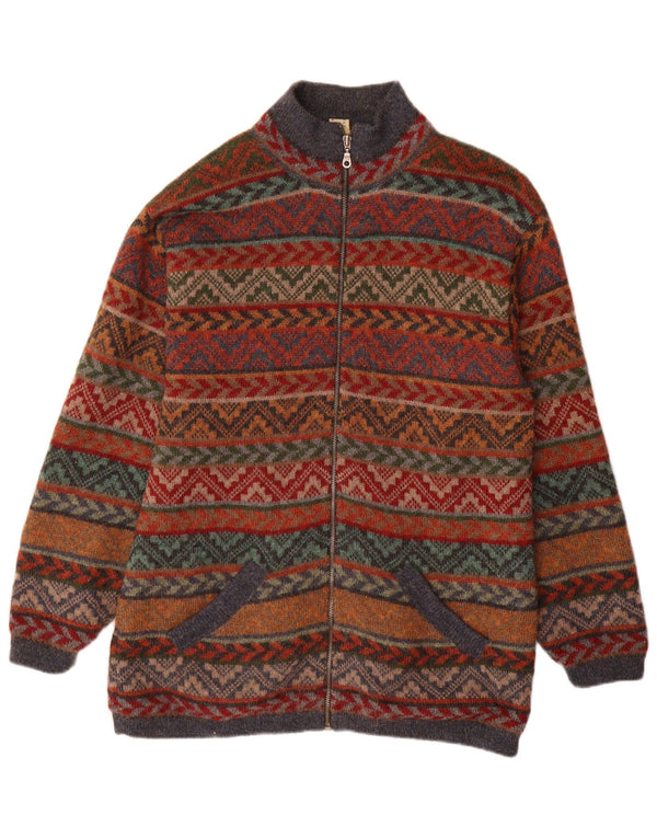 Waliki Womens Longline Cardigan Sweater UK 18 XL Multicoloured Geometric