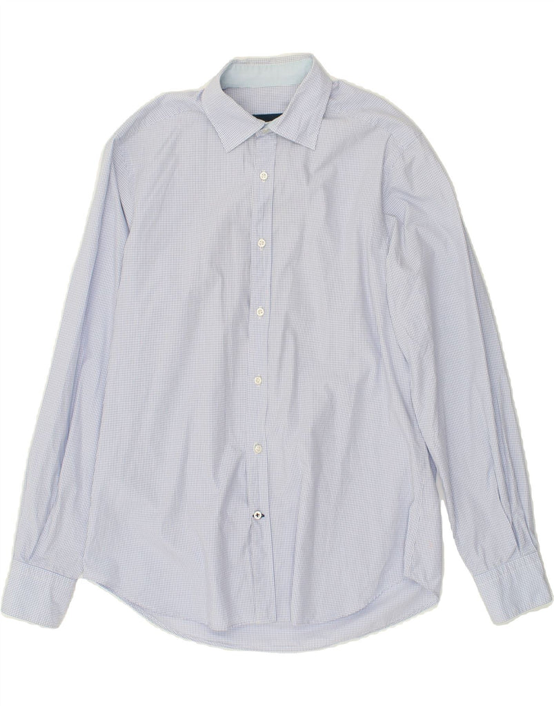 MASSIMO DUTTI Mens Shirt Medium Blue Check Cotton Vintage Massimo Dutti and Second-Hand Massimo Dutti from Messina Hembry 