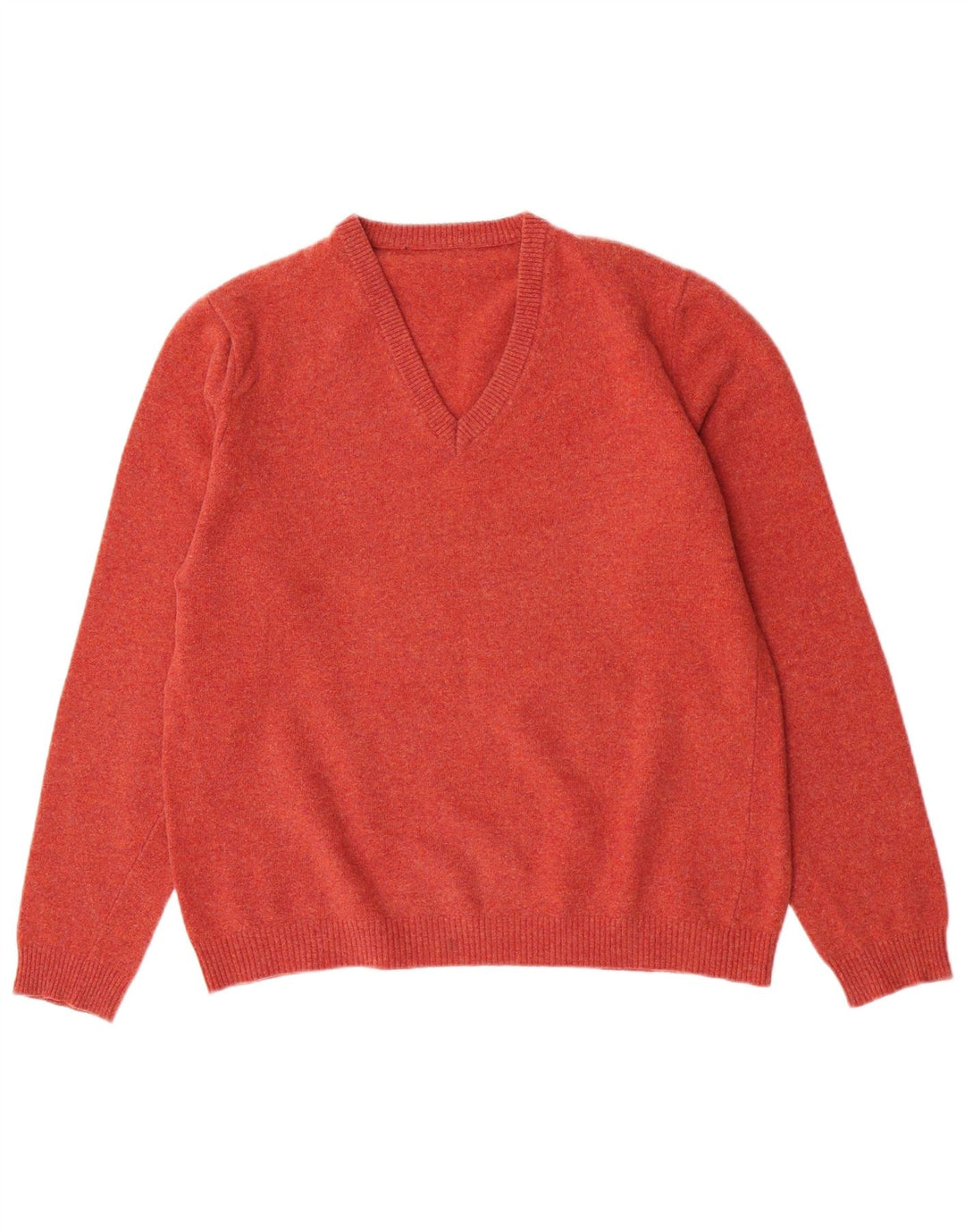 Vintage Womens V-Neck Jumper Sweater UK 12 Medium Pink Merino Wool