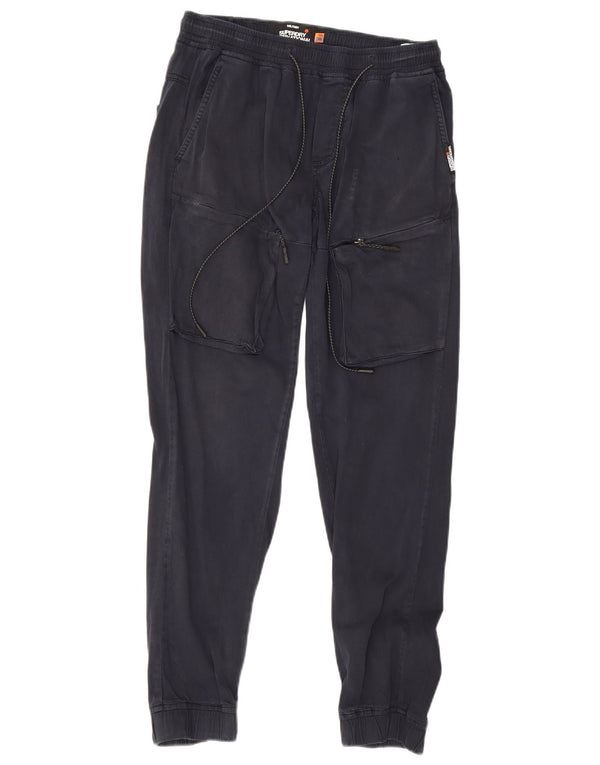 Superdry Mens Joggers Cargo Trousers W30 L32 Navy Blue Cotton