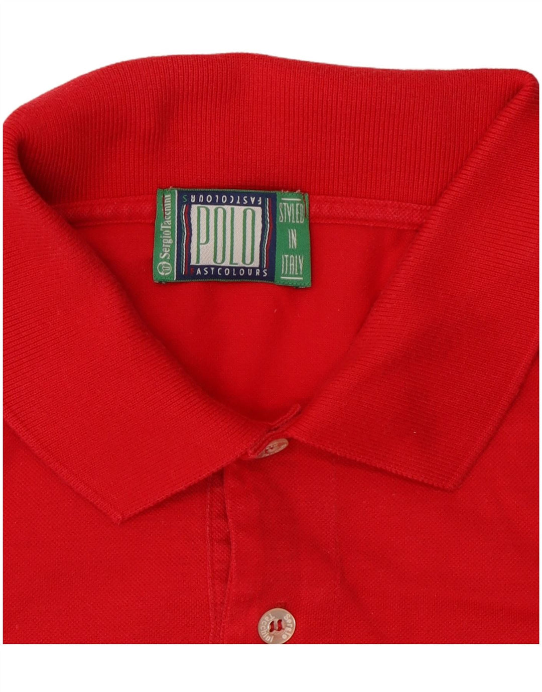 Sergio Tacchini Mens Polo Shirt Large Red Cotton