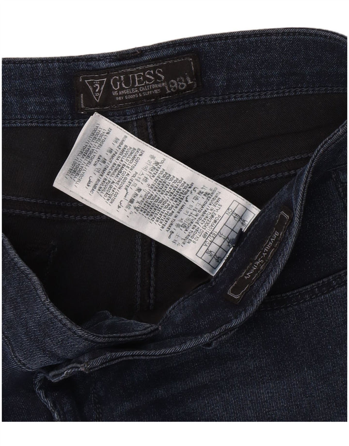 Guess Womens Beverly Distressed Skinny Jeans W29 L27 Blue Polyester