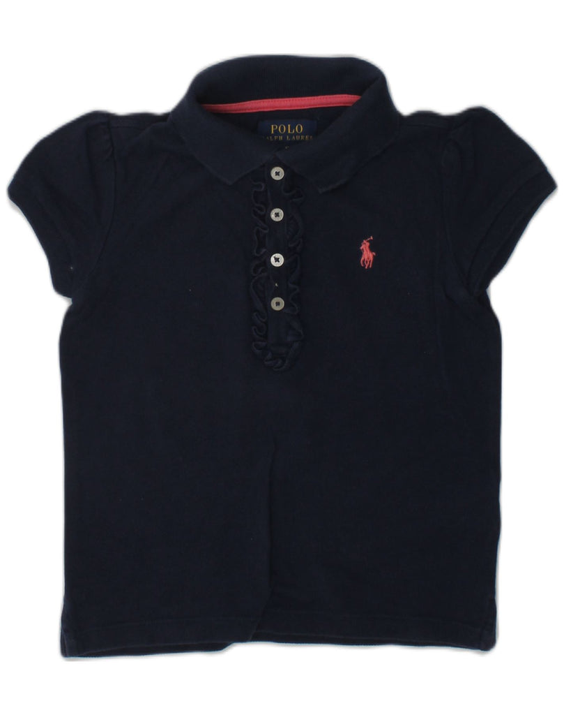 POLO RALPH LAUREN Girls Polo Shirt 5-6 Years Navy Blue Cotton | Vintage Polo Ralph Lauren | Thrift | Second-Hand Polo Ralph Lauren | Used Clothing | Messina Hembry 