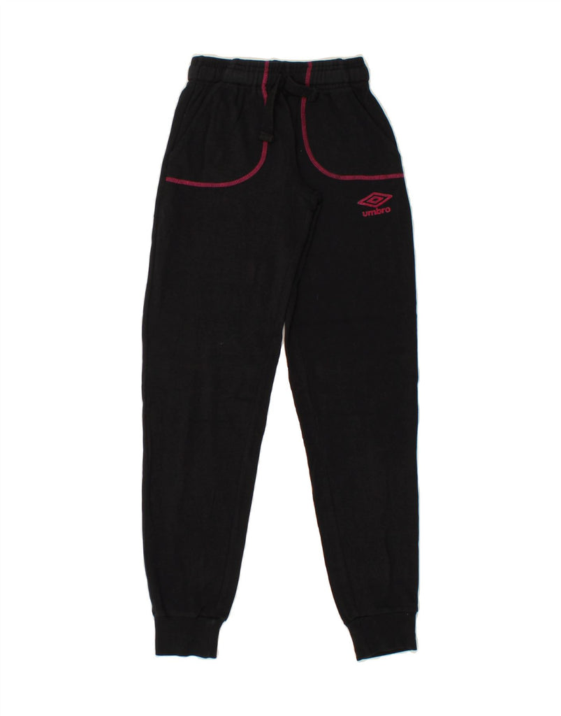 UMBRO Girls Tracksuit Trousers Joggers 13-14 Years Medium Black Cotton | Vintage Umbro | Thrift | Second-Hand Umbro | Used Clothing | Messina Hembry 