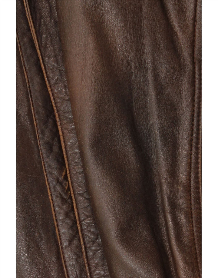 Vintage Mens Leather Jacket IT 52 XL Brown