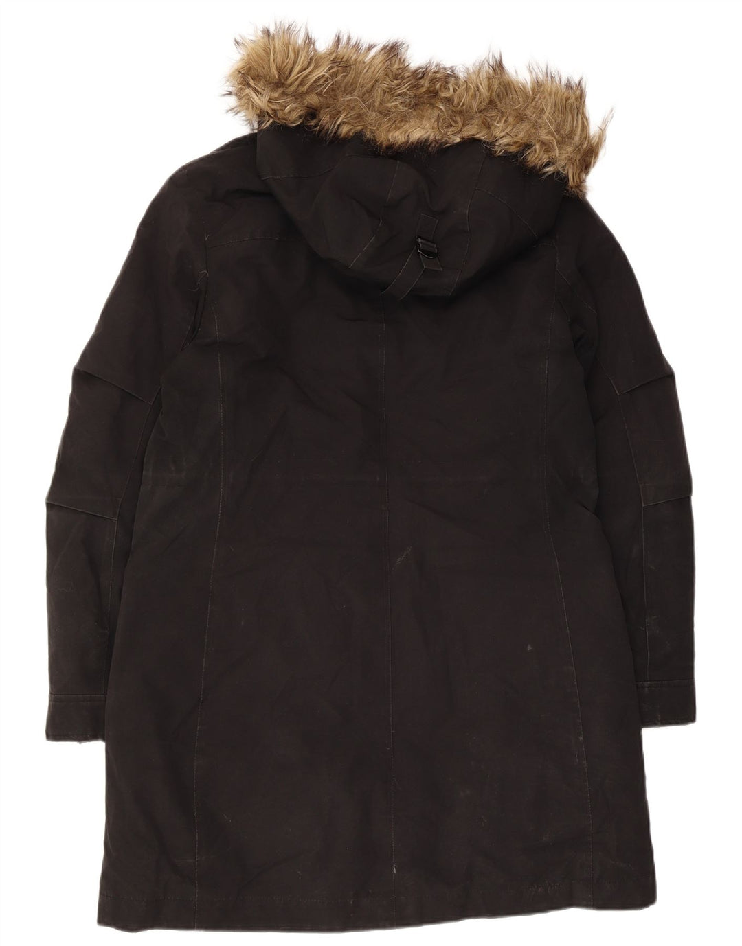 Marks & Spencer Womens Hooded Overcoat UK 12 Medium  Black Polyester