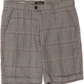 JACK & JONES Mens Regular Chino Shorts Medium W32 Grey Check Polyester Vintage Jack & Jones and Second-Hand Jack & Jones from Messina Hembry 