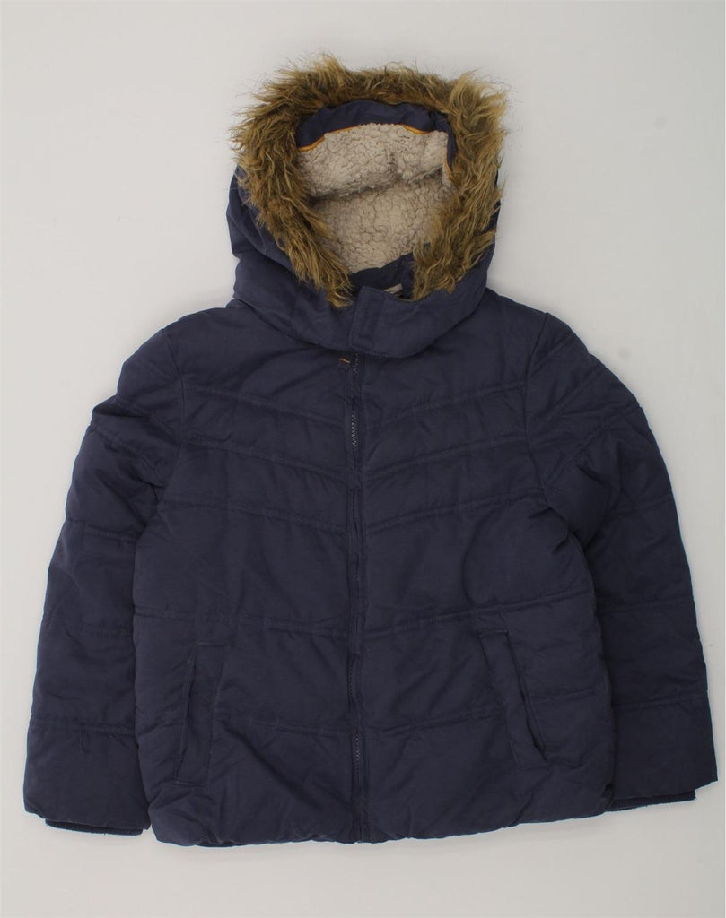 FAT FACE Girls Hooded Padded Jacket 8-9 Years Navy Blue Polyester | Vintage Fat Face | Thrift | Second-Hand Fat Face | Used Clothing | Messina Hembry 