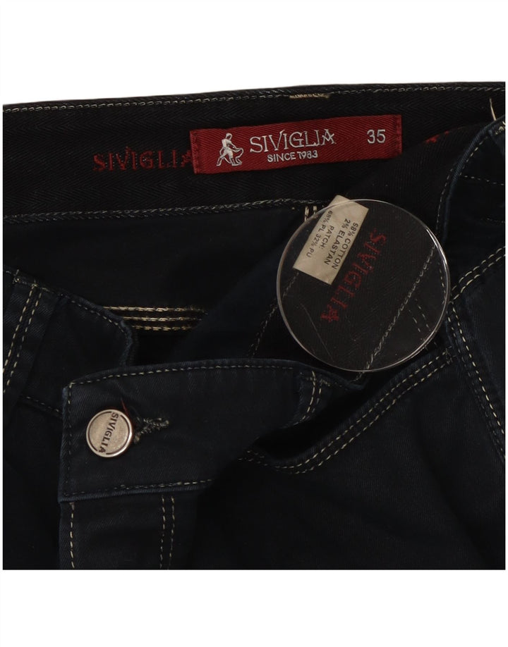 SIVIGLIA Mens Slim Jeans W35 L35 Black Cotton