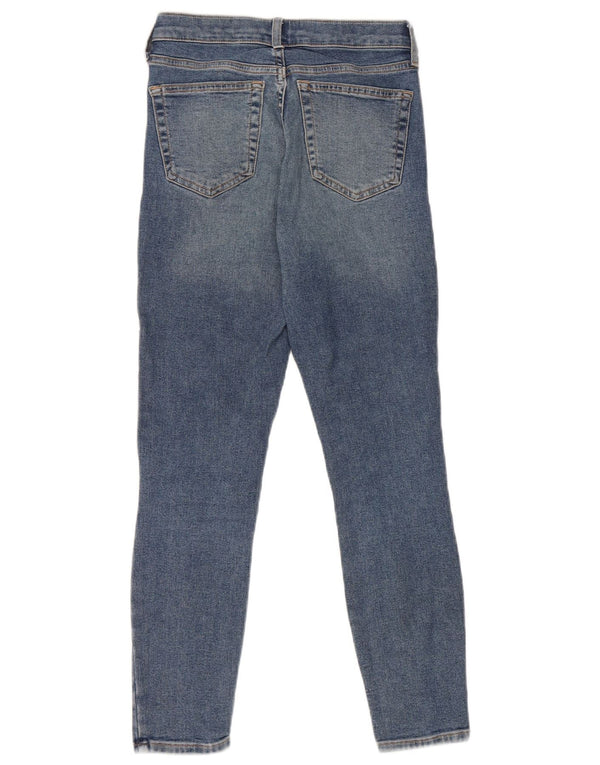 Topshop Womens Jamie Distressed Crop Skinny Jeans W26 L25 Blue Polyester