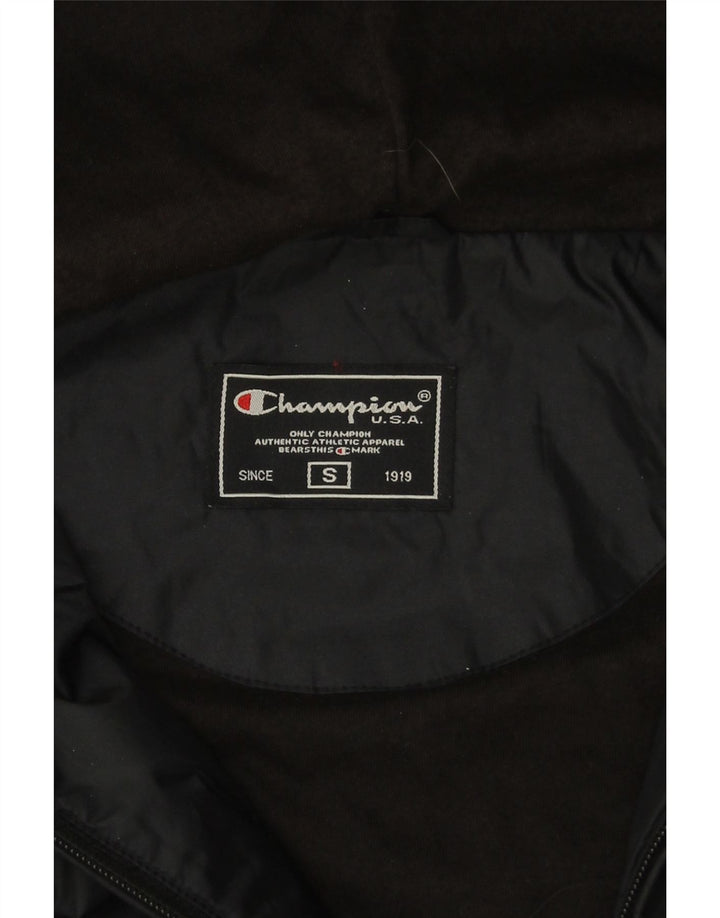 Champion Mens Hooded Rain Jacket UK 36 Small Black Polyamide