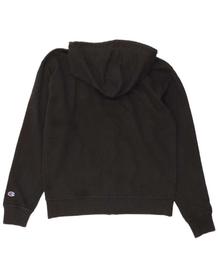 CHAMPION Mens Graphic Zip Hoodie Sweater Medium Black Cotton