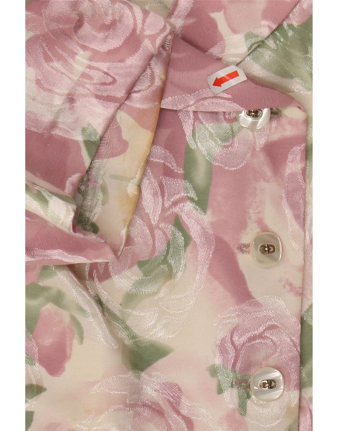 VINTAGE Womens Short Sleeve 4 Button Blazer Jacket IT 50 XL Pink Floral