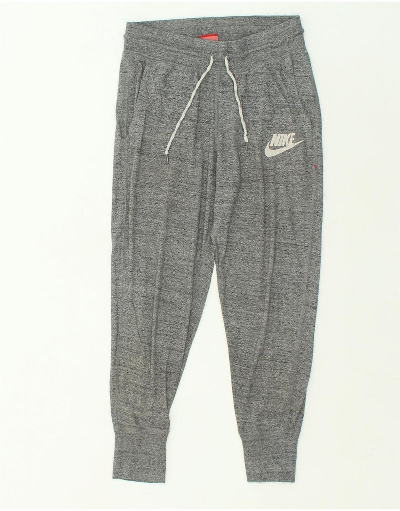 NIKE Womens Graphic Tracksuit Trousers Joggers UK 10 Small Grey Cotton | Vintage Nike | Thrift | Second-Hand Nike | Used Clothing | Messina Hembry 