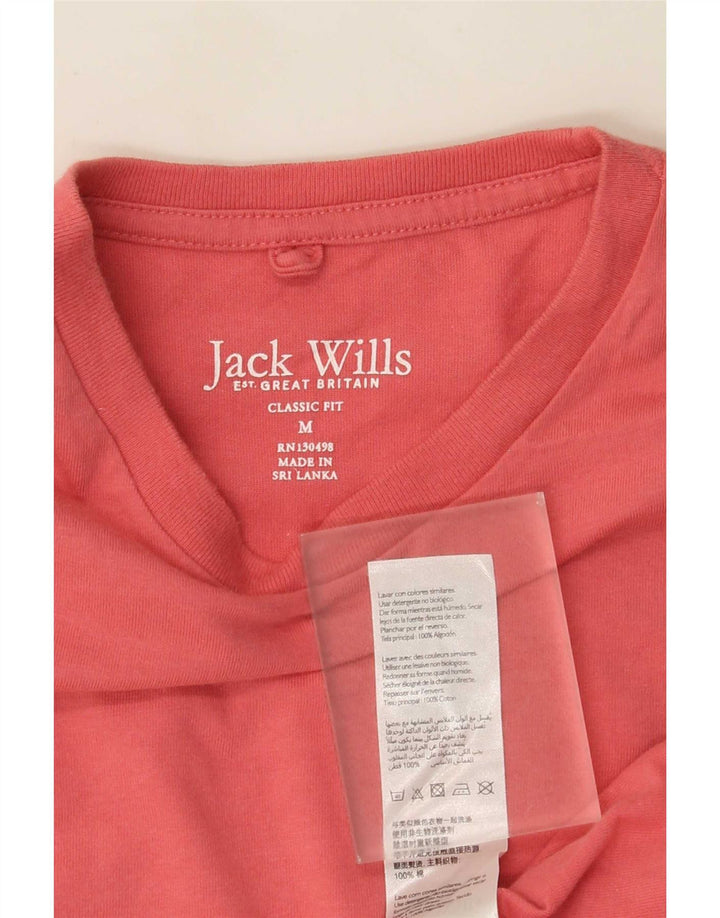 Jack Wills Mens Classic Fit T-Shirt Top Medium Pink Cotton