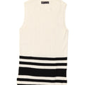 Marks & Spencer Womens Vest Tank Top UK 12 Medium White Striped Viscose
