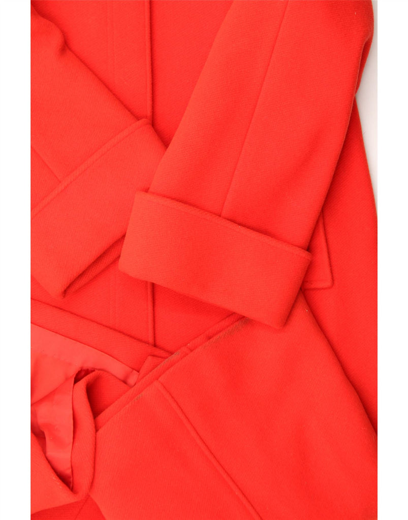 AQUASCUTUM Womens Overcoat UK 14 Medium Red Acetate Vintage Aquascutum and Second-Hand Aquascutum from Messina Hembry 