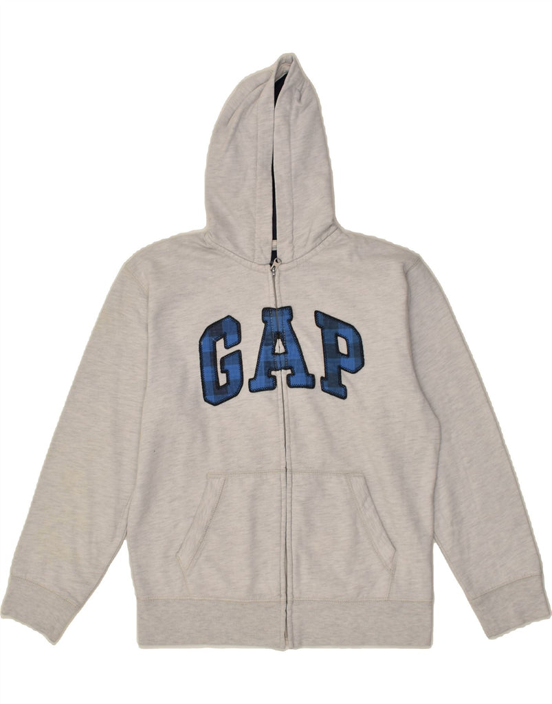 GAP Boys Graphic Zip Hoodie Sweater 14-15 Years 2XL Grey Cotton | Vintage Gap | Thrift | Second-Hand Gap | Used Clothing | Messina Hembry 