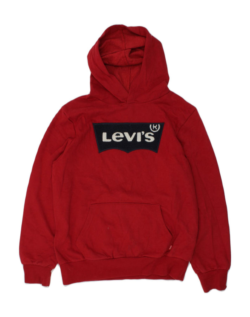 LEVI'S Girls Graphic Hoodie Jumper 12-13 Years Large Red Cotton | Vintage Levi's | Thrift | Second-Hand Levi's | Used Clothing | Messina Hembry 