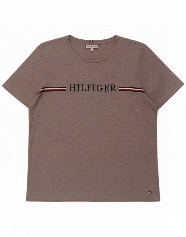 Tommy Hilfiger Mens Graphic T-Shirt Top Medium Grey