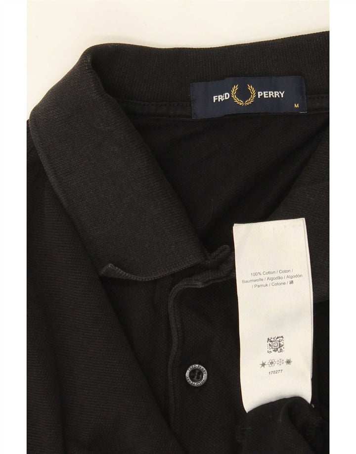 Fred Perry Mens Polo Shirt Medium Black Cotton
