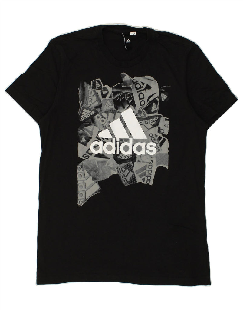 ADIDAS Mens Graphic T-Shirt Top Small Black | Vintage Adidas | Thrift | Second-Hand Adidas | Used Clothing | Messina Hembry 