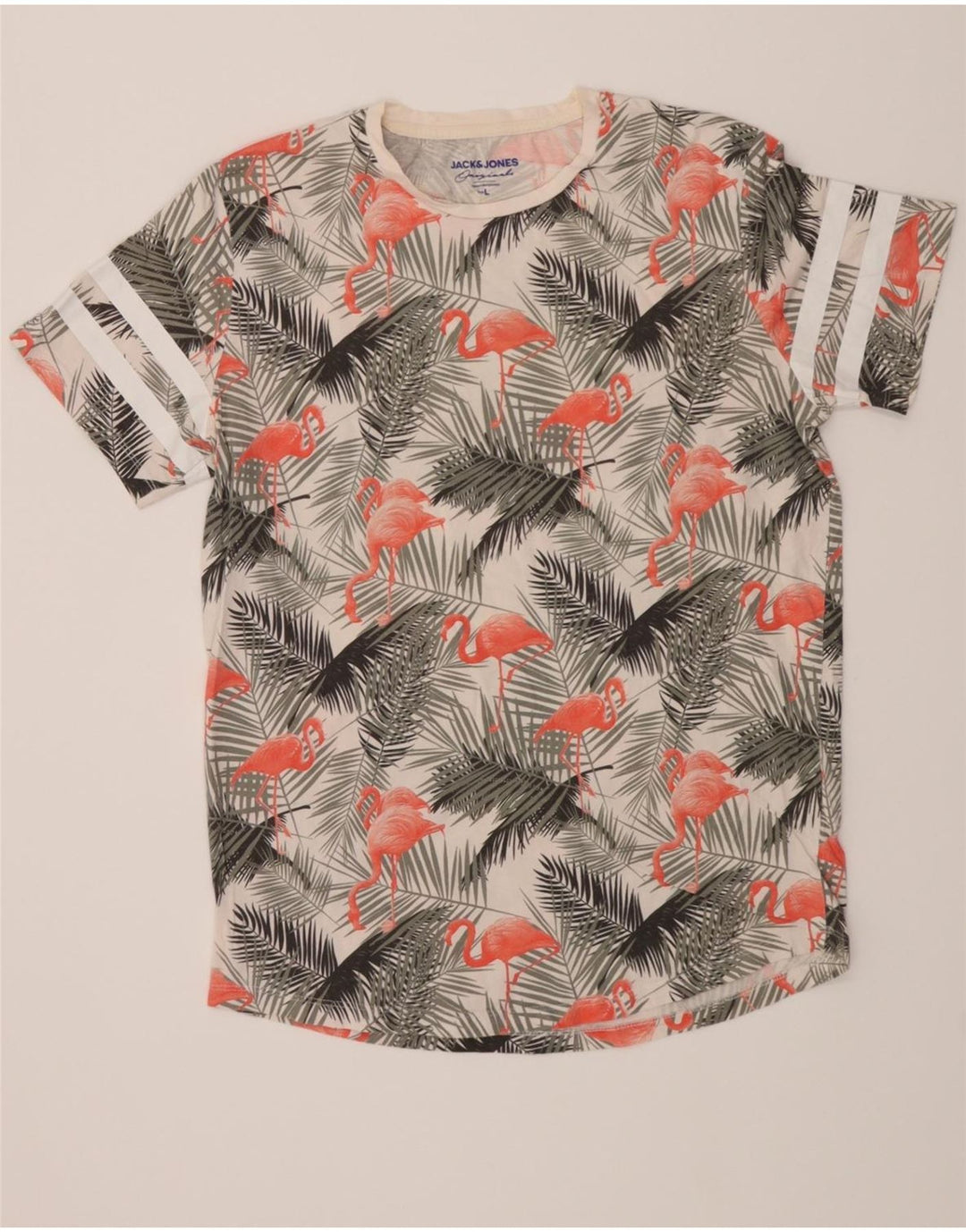 JACK & JONES Mens Graphic T-Shirt Top Large White Cotton Vintage Jack & Jones and Second-Hand Jack & Jones from Messina Hembry 