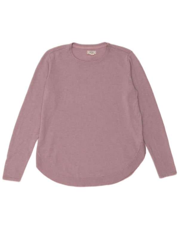 Fat Face Womens Oversized Crew Neck Jumper Sweater UK 10 Small Purple