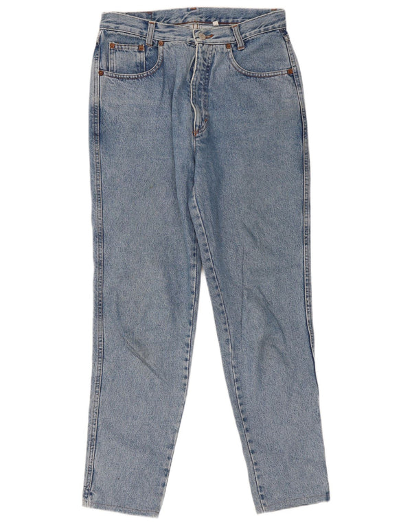 Benetton Womens High Waist Tapered Jeans IT 46 Large W28 L28 Blue Cotton