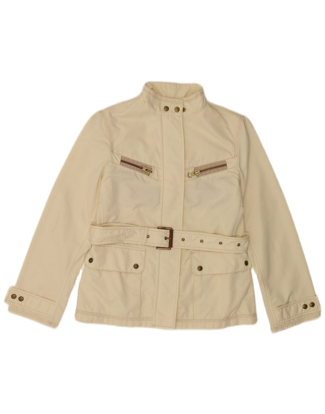 Fay Womens Utility Jacket UK 10 Small Off White Polyester