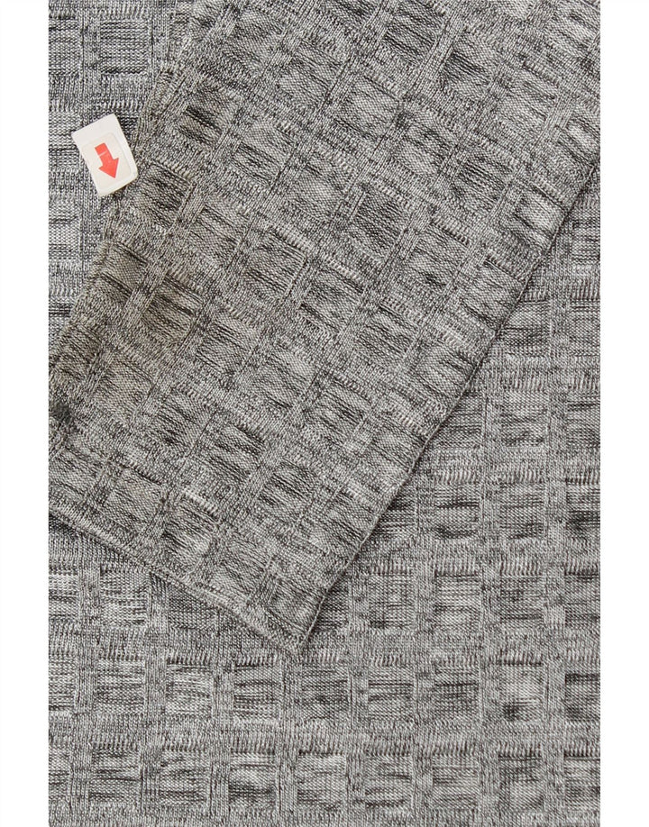 Zara Womens Long Sleeve Tunic Top UK 16 Large Grey Flecked Polyester