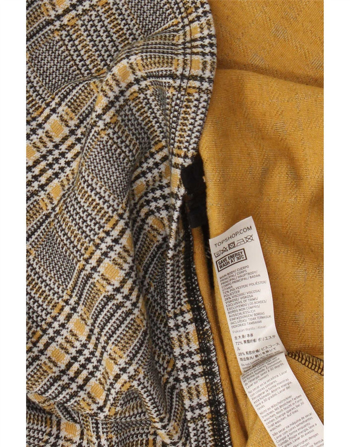 Topshop Womens Mini Skirt UK 8 Small W28 Grey Plaid Polyester