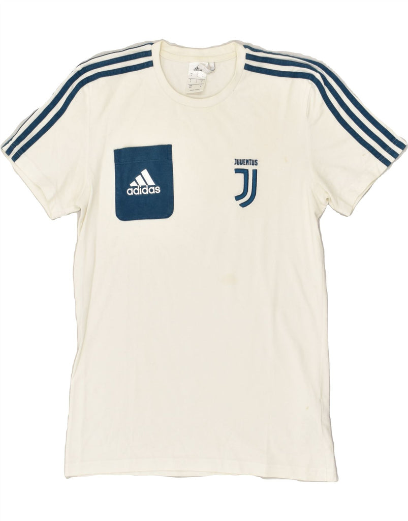 ADIDAS Mens Juventus Graphic T-Shirt Top Small Off White Cotton | Vintage Adidas | Thrift | Second-Hand Adidas | Used Clothing | Messina Hembry 